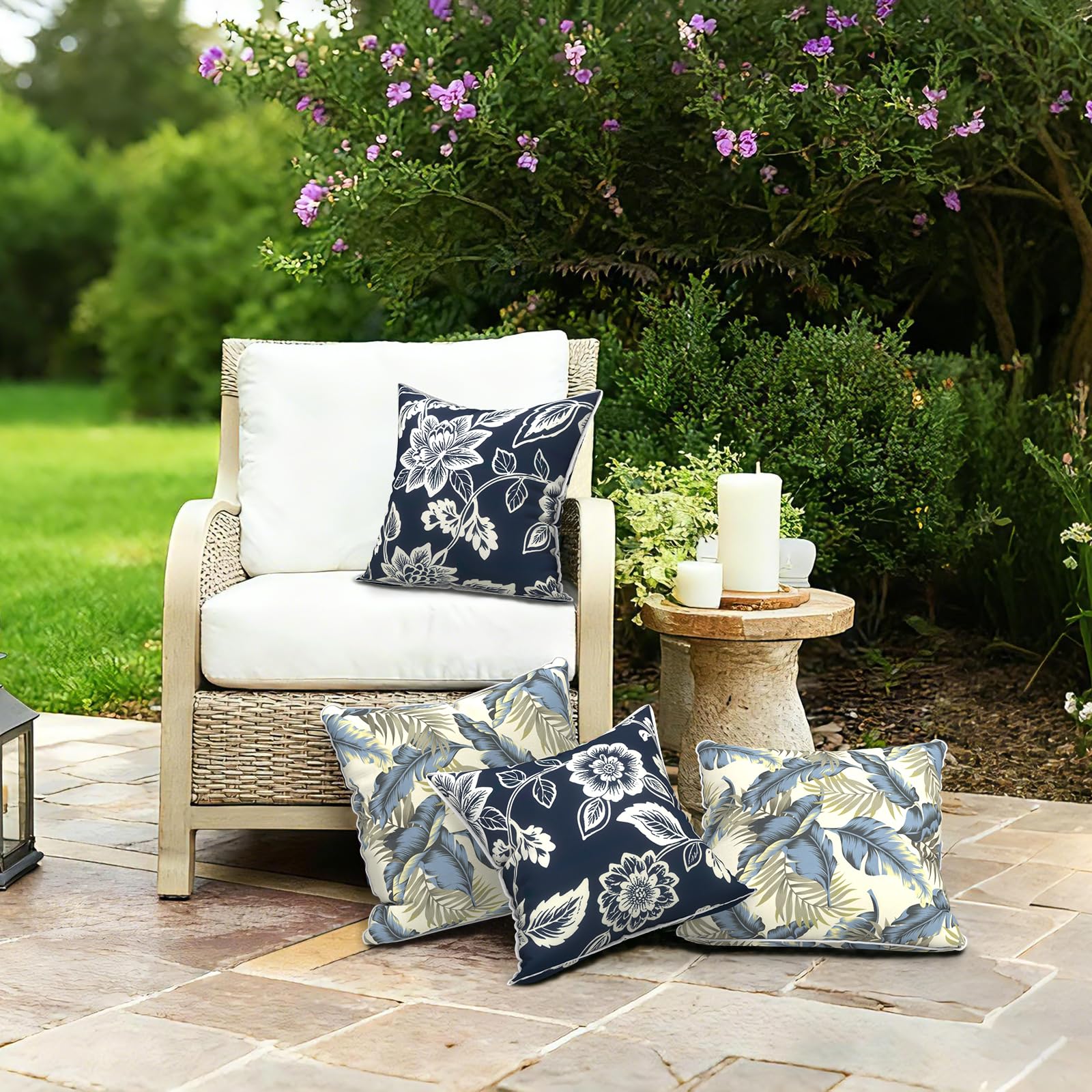 LVTXIII conjunto en mesa de jardín que realza decoración exterior moderna