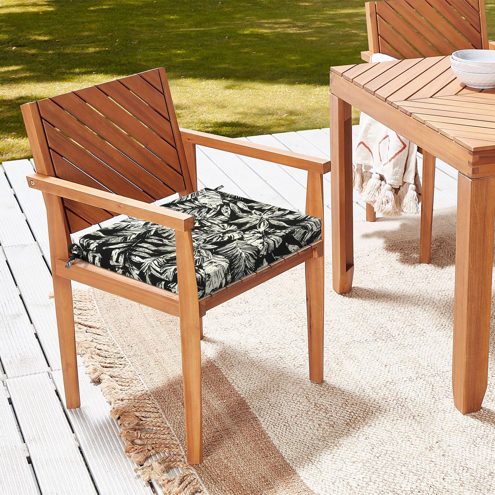 LVTXIII detalle del patrón hojas tropicales, estilo decorativo