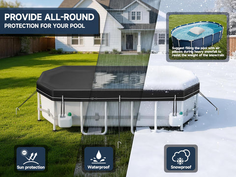 LXKCKJ estilo de vida exterior con piscina cubierta, menos limpieza requerida
