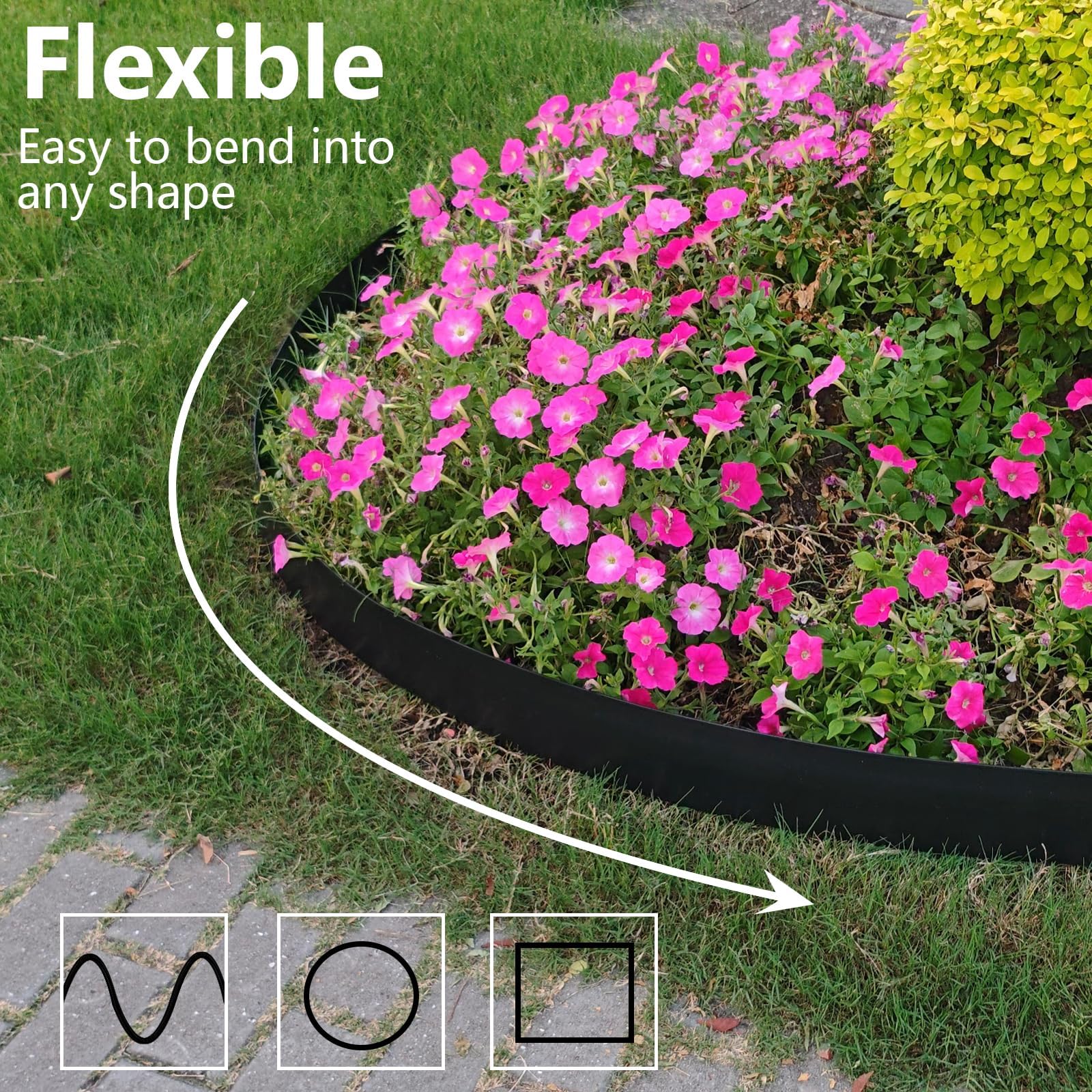 LXVOOEE borde formado en curva alrededor de flores, adaptabilidad precisa
