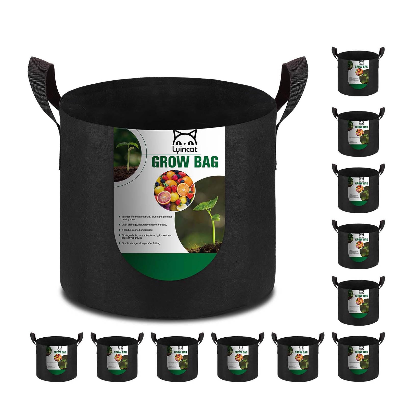 Lyincat paquete frontal de 12 bolsas para cultivo, ideal para huertos
