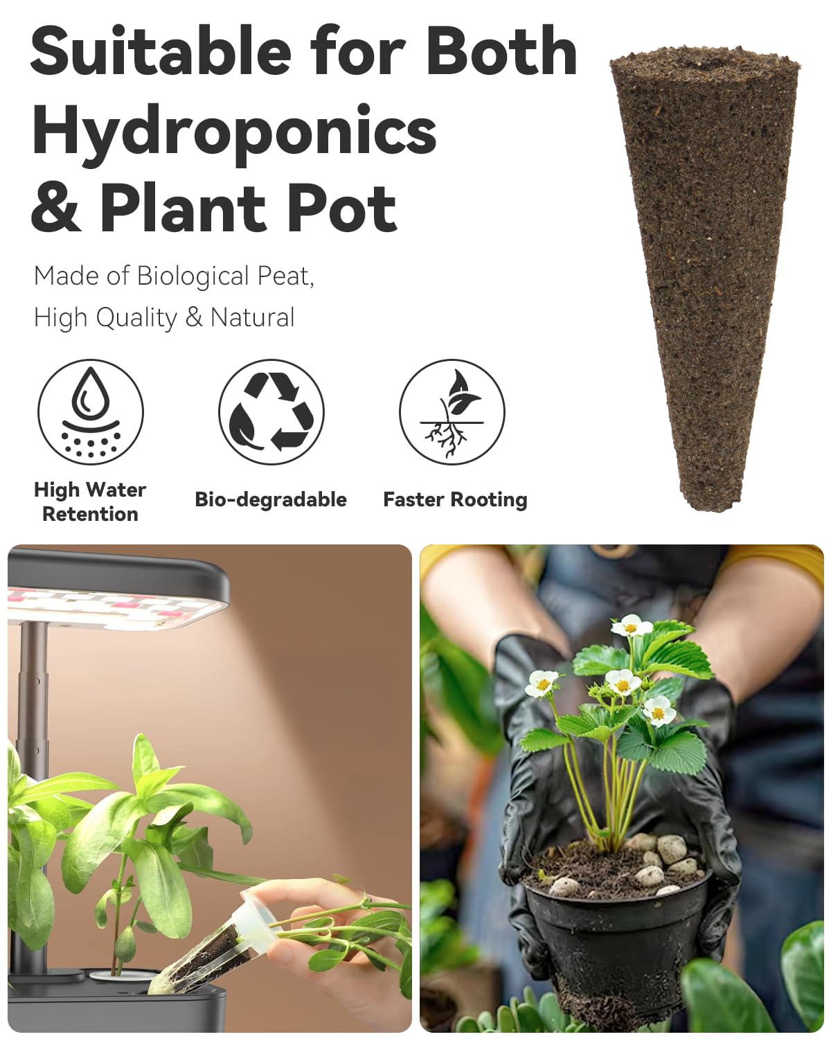 LYKOCLEAN pods en mano para comparar tamaño, fácil manejo y colocación
