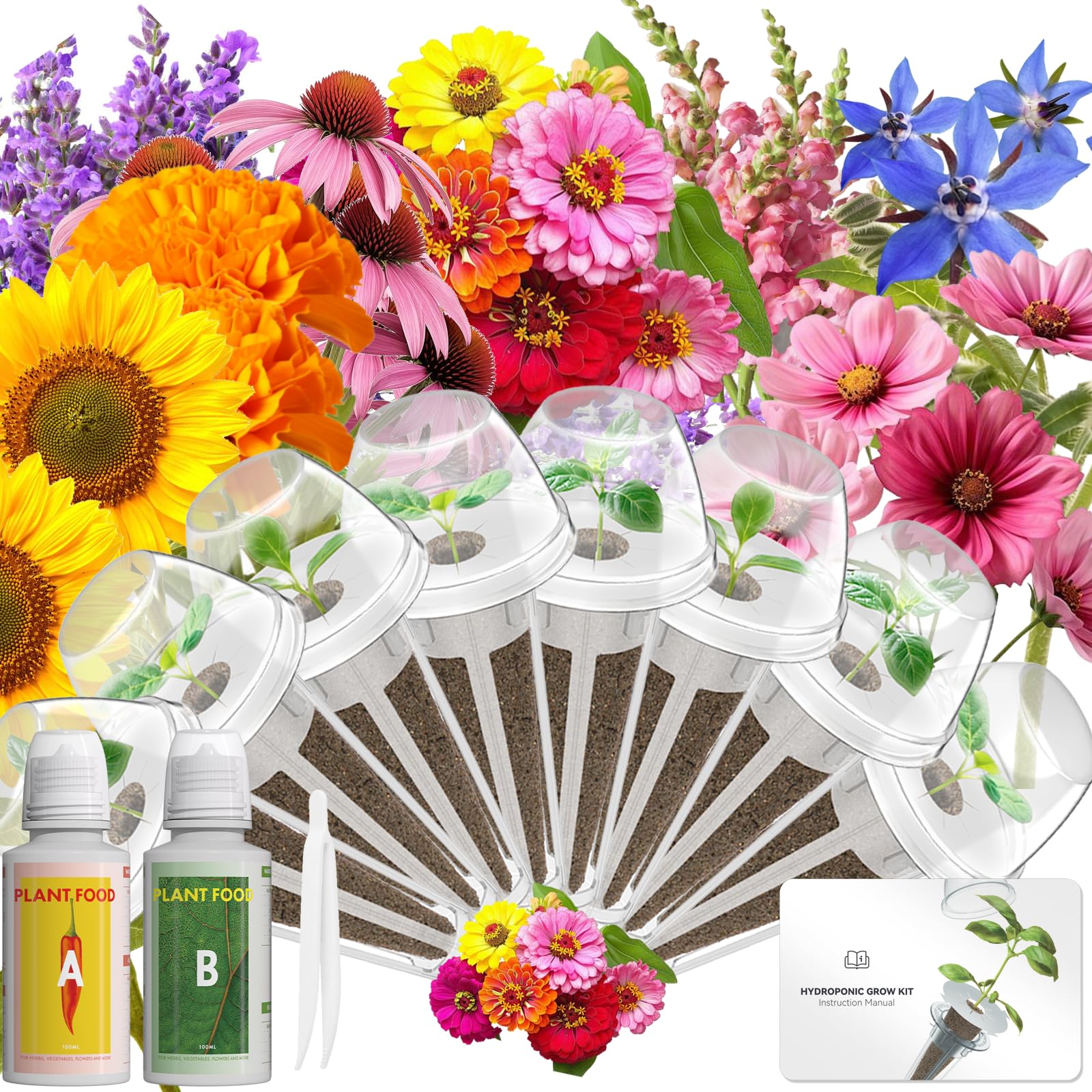 LYKOCLEAN kit frontal empaquetado listo para iniciar jardinería hidropónica