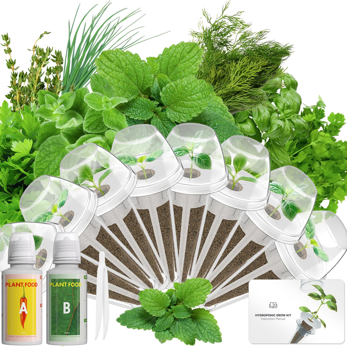 LYKOCLEAN kit frontal mostrando pods y envases beneficioso para empezar cultivo