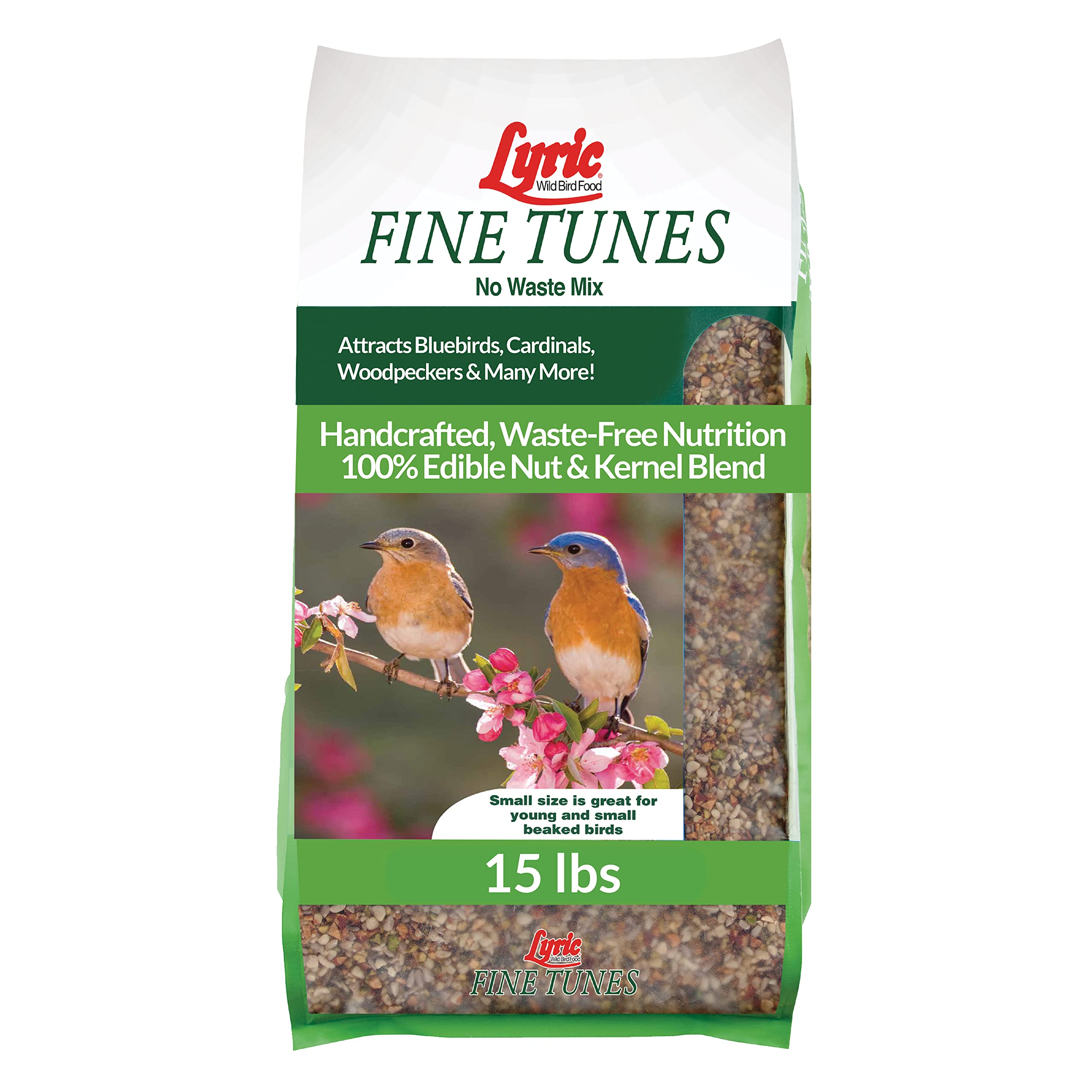 Lyric frente del paquete mostrando 15 lb y beneficios sin desperdicio