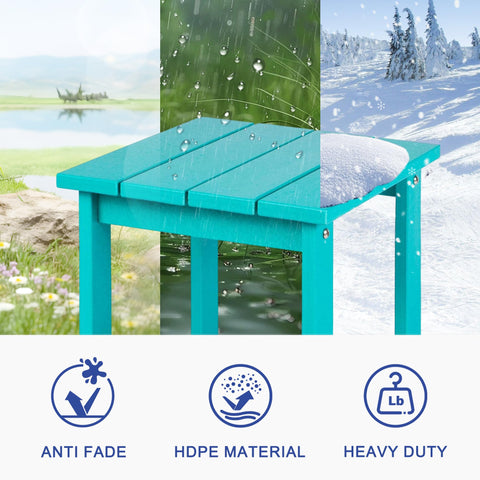 LZRS mesa en uso junto a silla Adirondack facilitando comodidad