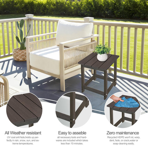 LZRS mesa junto a silla Adirondack mostrando compatibilidad y confort