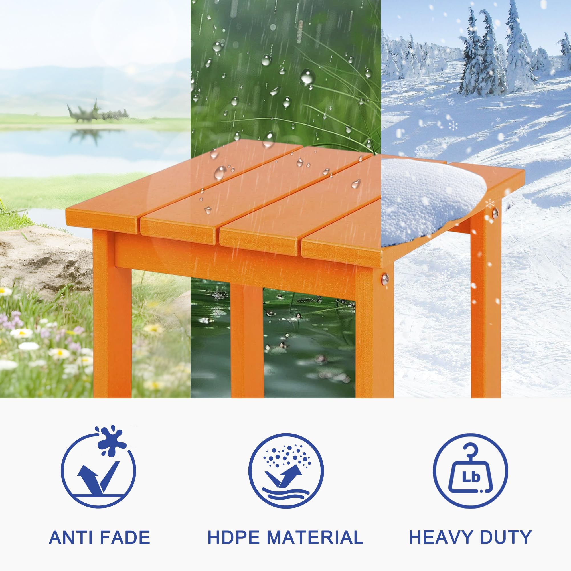 LZRS mesa junto a silla Adirondack para comodidad exterior