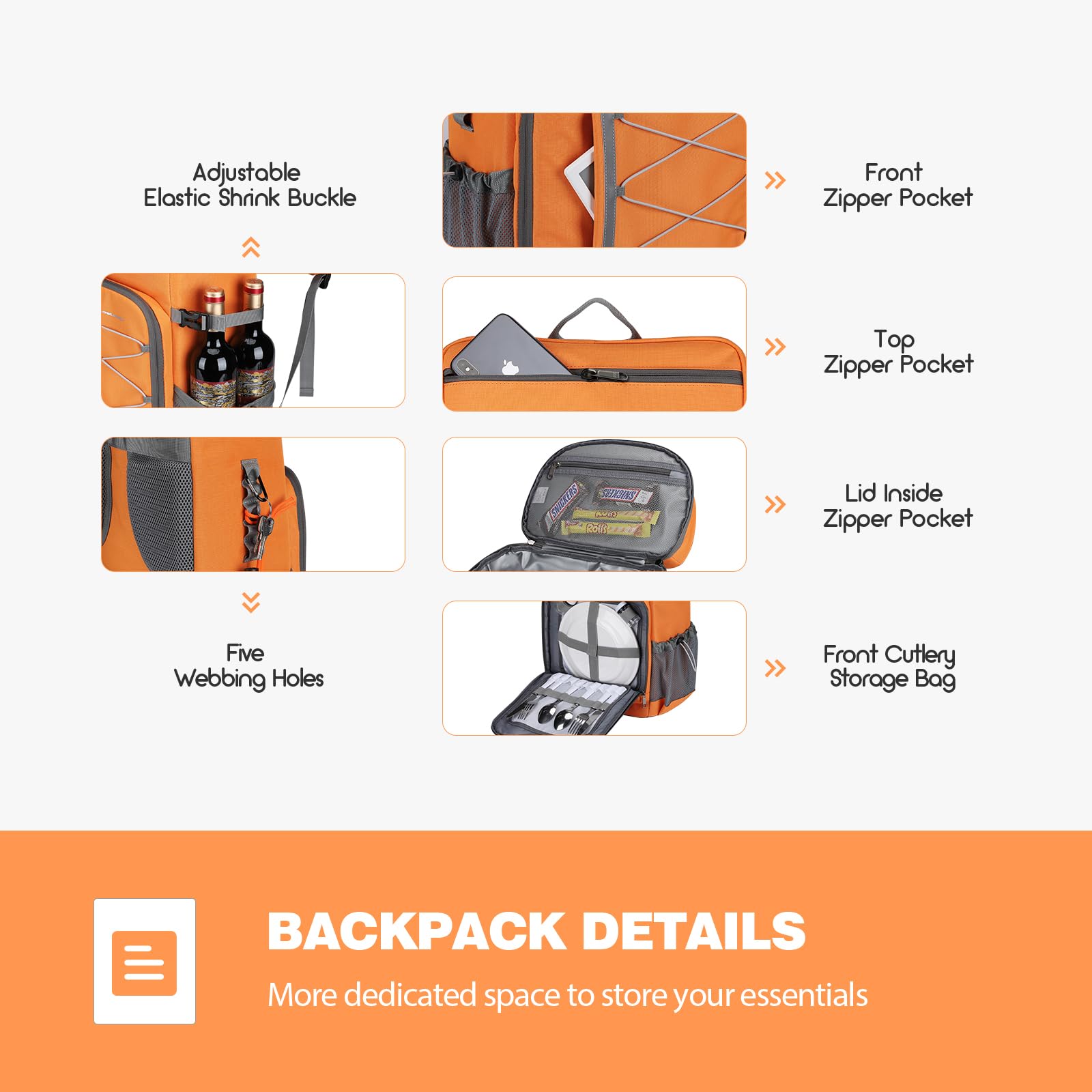 Maelstrom interior con bolsa organizadora de cubiertos y platos