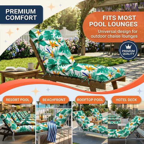 MAGIC ELEPHANT cojín colocado en chaise lounge junto a piscina para relax