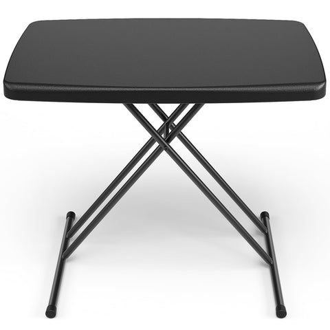 MAKE CHANGES vista frontal de la mesa plegable negra, ideal para espacios pequeños