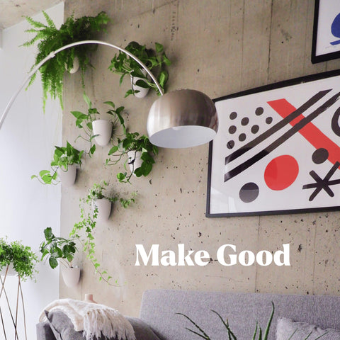 Make Good imagen de etiqueta y detalles de montaje que facilita la instalación