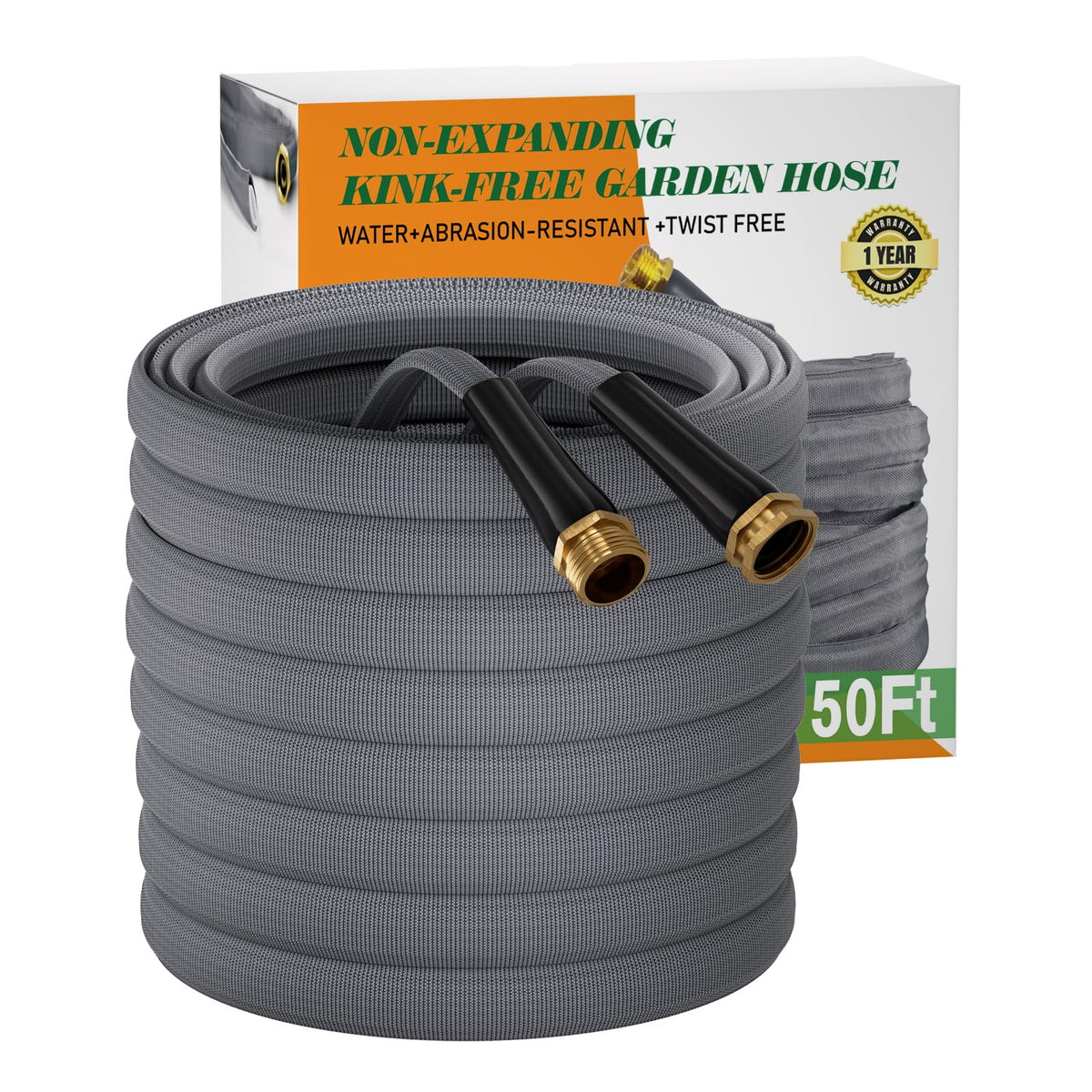 Generic manguera front packaging mostrando longitud y ligereza