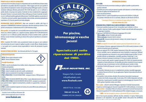 Marlig Fix-A-Leak textura del líquido resaltando densidad y suspensión