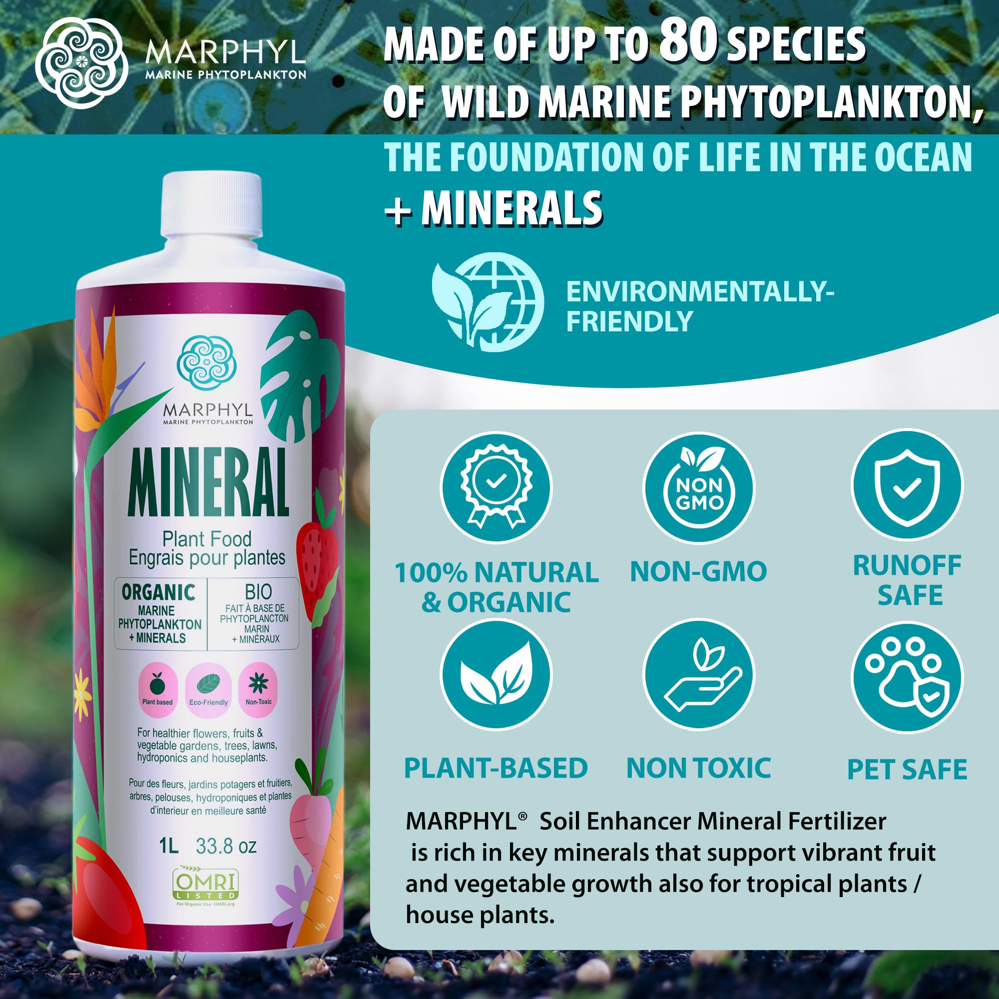 MARPHYL aplicación en maceta mejorando absorción y vigor visible
