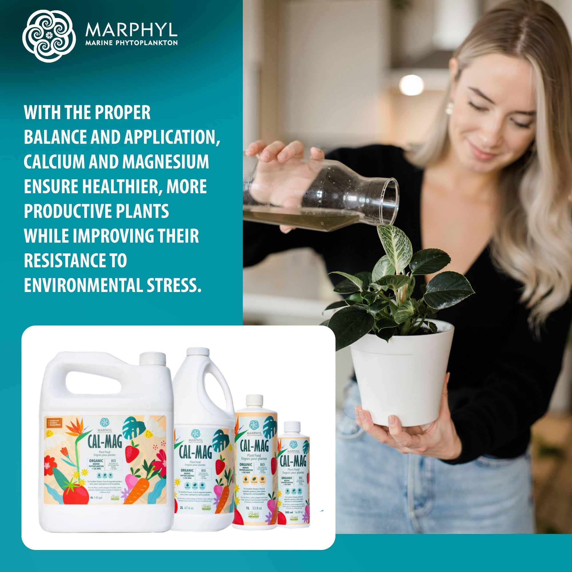 MARPHYL comparación de tamaño de la botella para planificar dosis