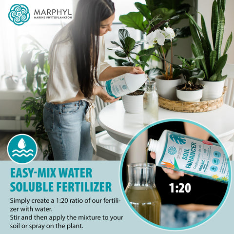 MARPHYL etiqueta con instrucciones y lista de nutrientes visible