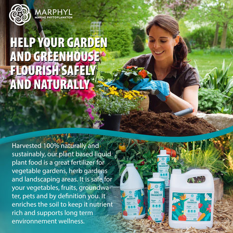 MARPHYL en jardín florido mostrando hojas vibrantes y color