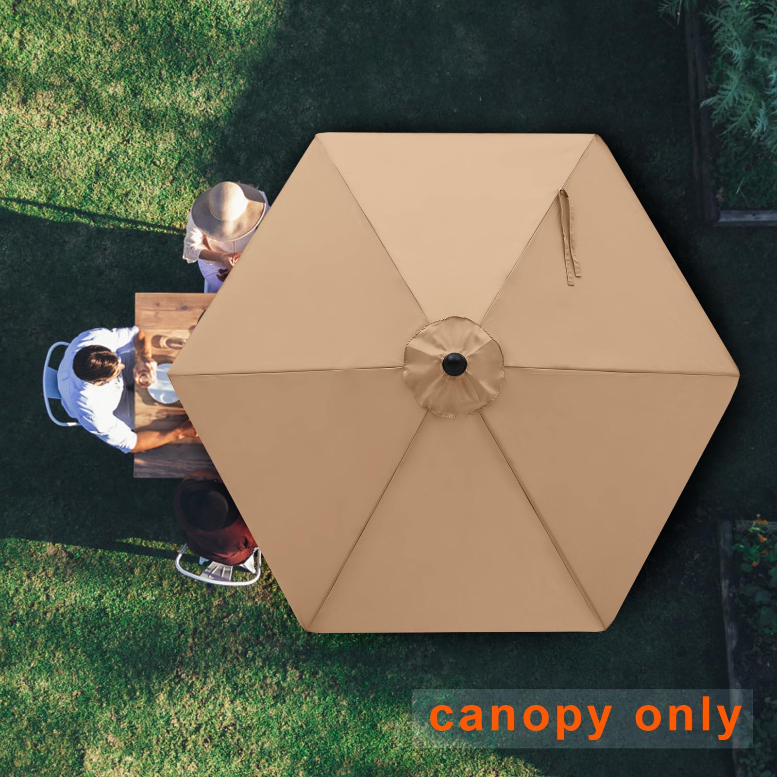 MASTERCANOPY ambiente de terraza con toldo beige mejorando estética
