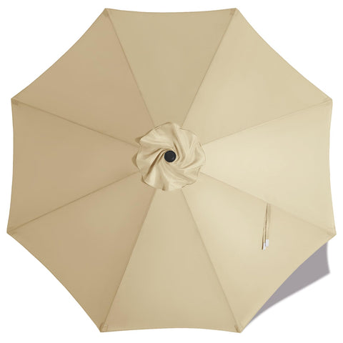 MASTERCANOPY frontal del toldo beige mostrando cubierta y forma, protección visible