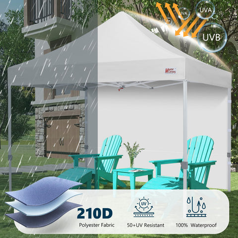 MASTERCANOPY textura poliéster 210D con recubrimiento PU, durabilidad visible
