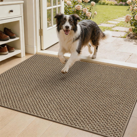 MatMaven felpudo frontal 32x48 beige mostrando cobertura amplia y protección
