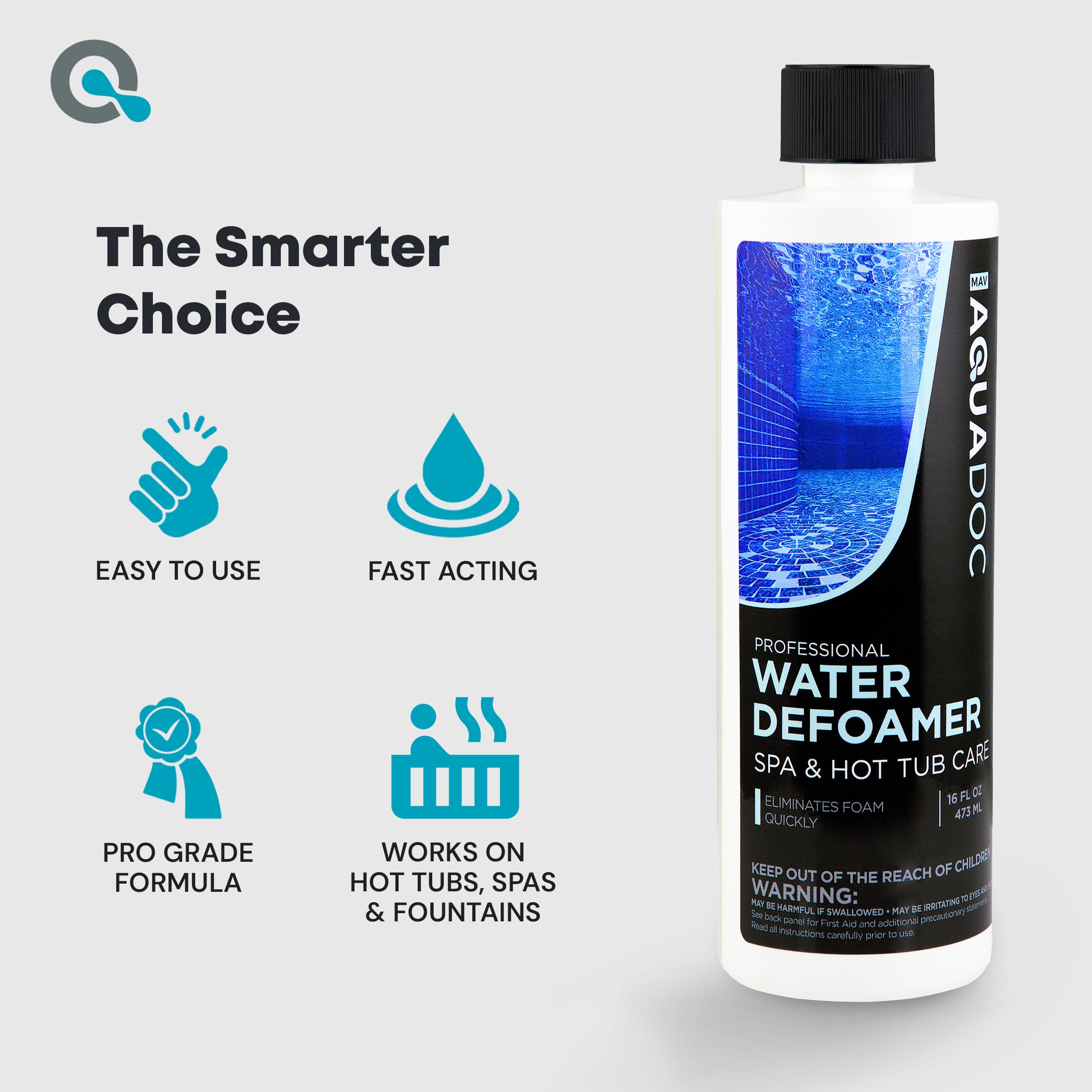 MAV AquaDoc envase junto a equipo de limpieza para almacenamiento conveniente