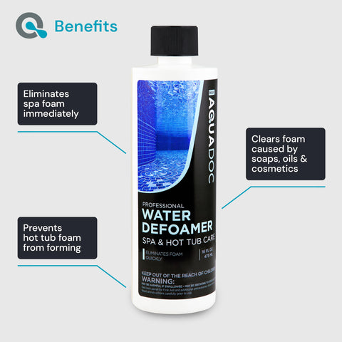 MAV AquaDoc envase 16 oz sostenido por una mano para mostrar escala práctica