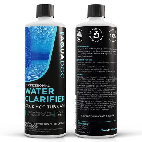 MAV AquaDoc agua del spa tras filtración mostrando claridad notable