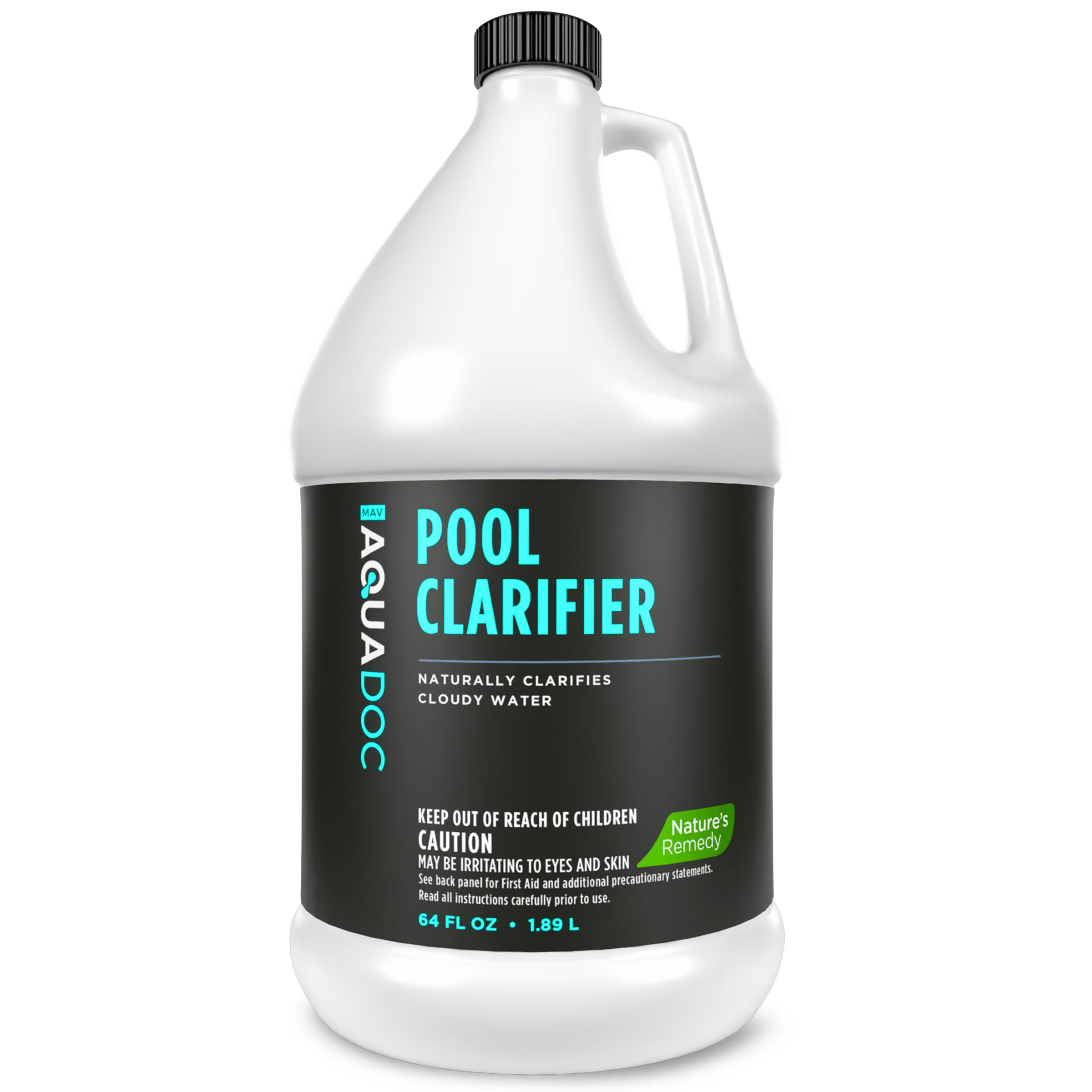 MAV AquaDoc vista frontal de la botella clarificador 64 oz para aplicación sencilla