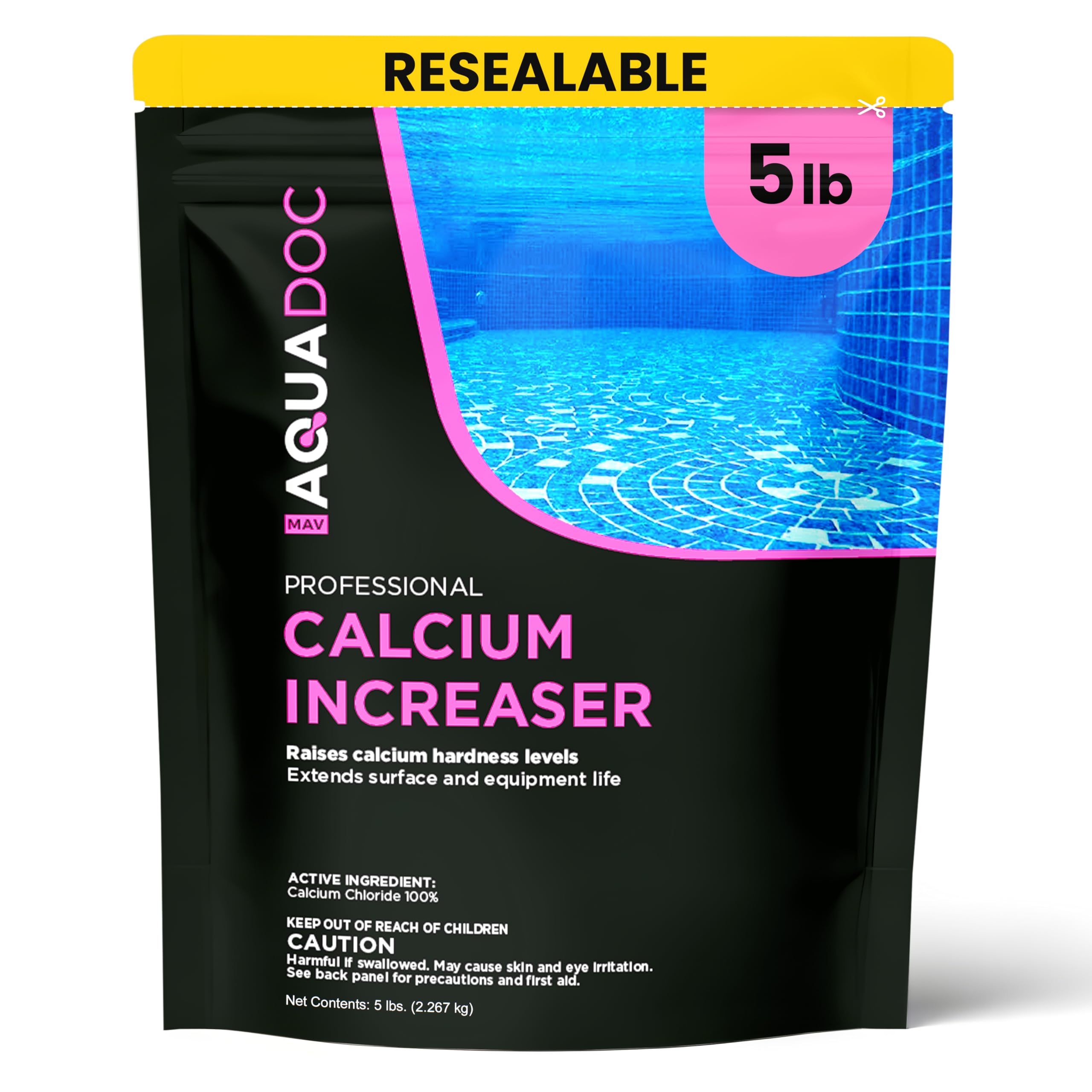 MAV AquaDoc envase frontal de 5 lb mostrando marca y uso práctica