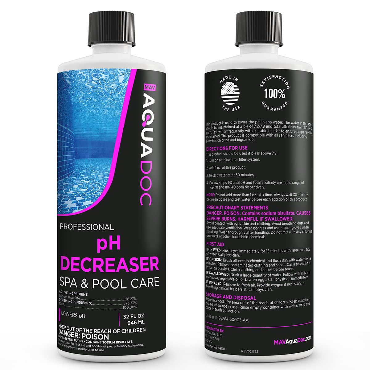 MAV AquaDoc primer plano de instrucciones para uso seguro y efectivo