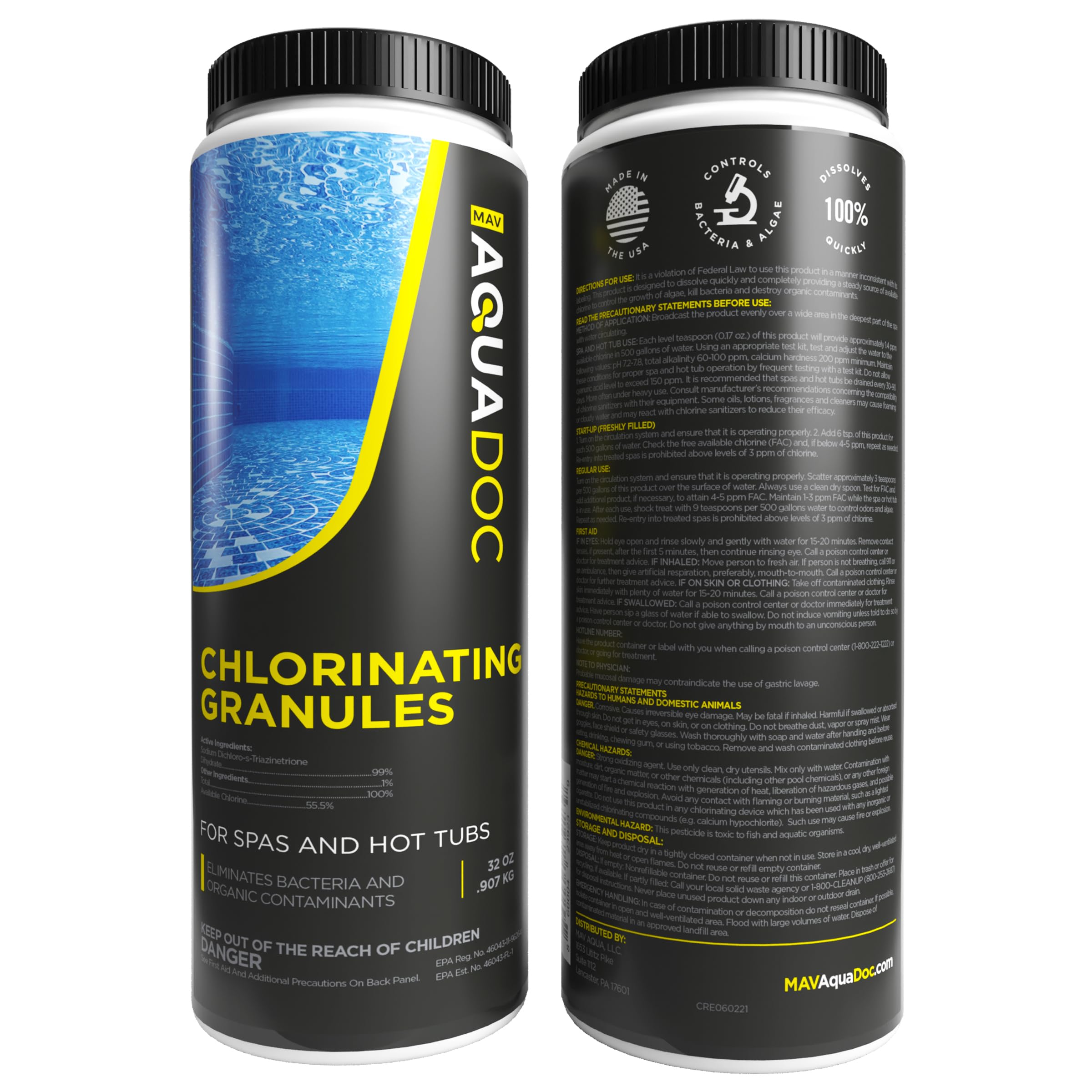 MAV AquaDoc sello Made in USA resaltando calidad y confianza