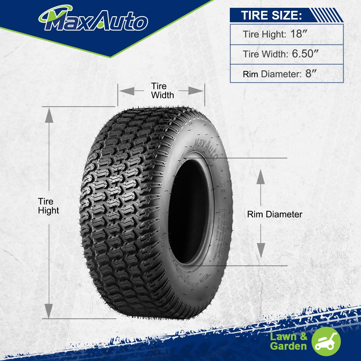 Comparación de tamaño MaxAuto 18x6.5x8 junto a una mano para referencia de escala útil