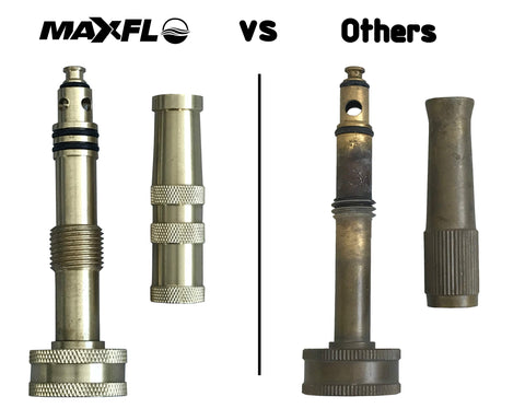 MAXFLO boquilla en uso regando plantas con flujo regulable
