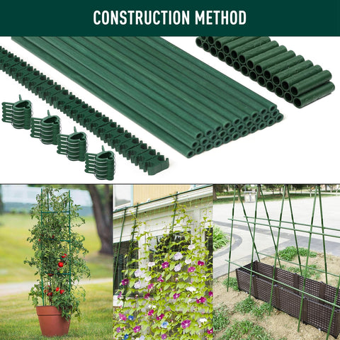 MAXPACE soporte instalado entre plantas de tomate manteniendo tallos erguidos