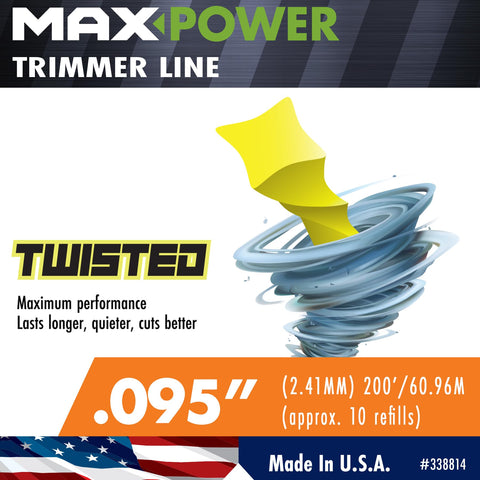 Maxpower primer plano del trenzado mostrando textura y durabilidad