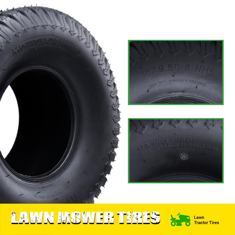 MAXROLLORS flanco del neumático con medidas 18x9.50-8 y datos de carga