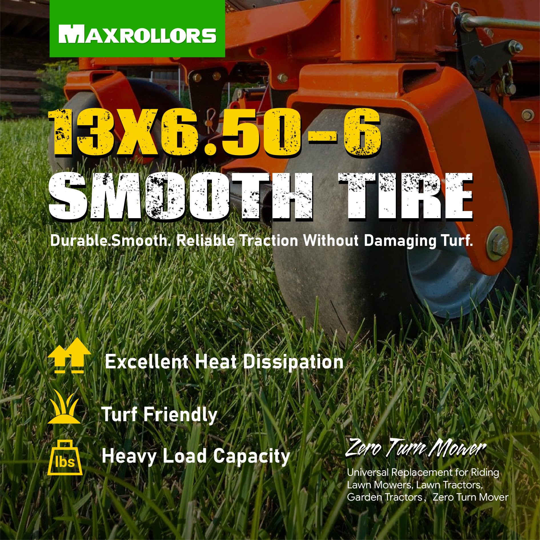 MAXROLLORS flanco con inscripción 13x6.50-6, verifique compatibilidad