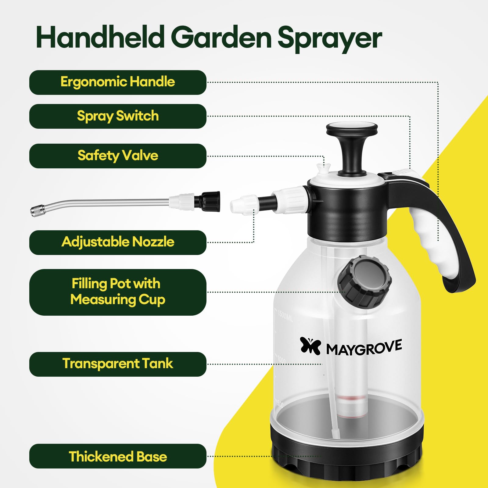 Maygrove mango ergonómico con gatillo para reducción de fatiga