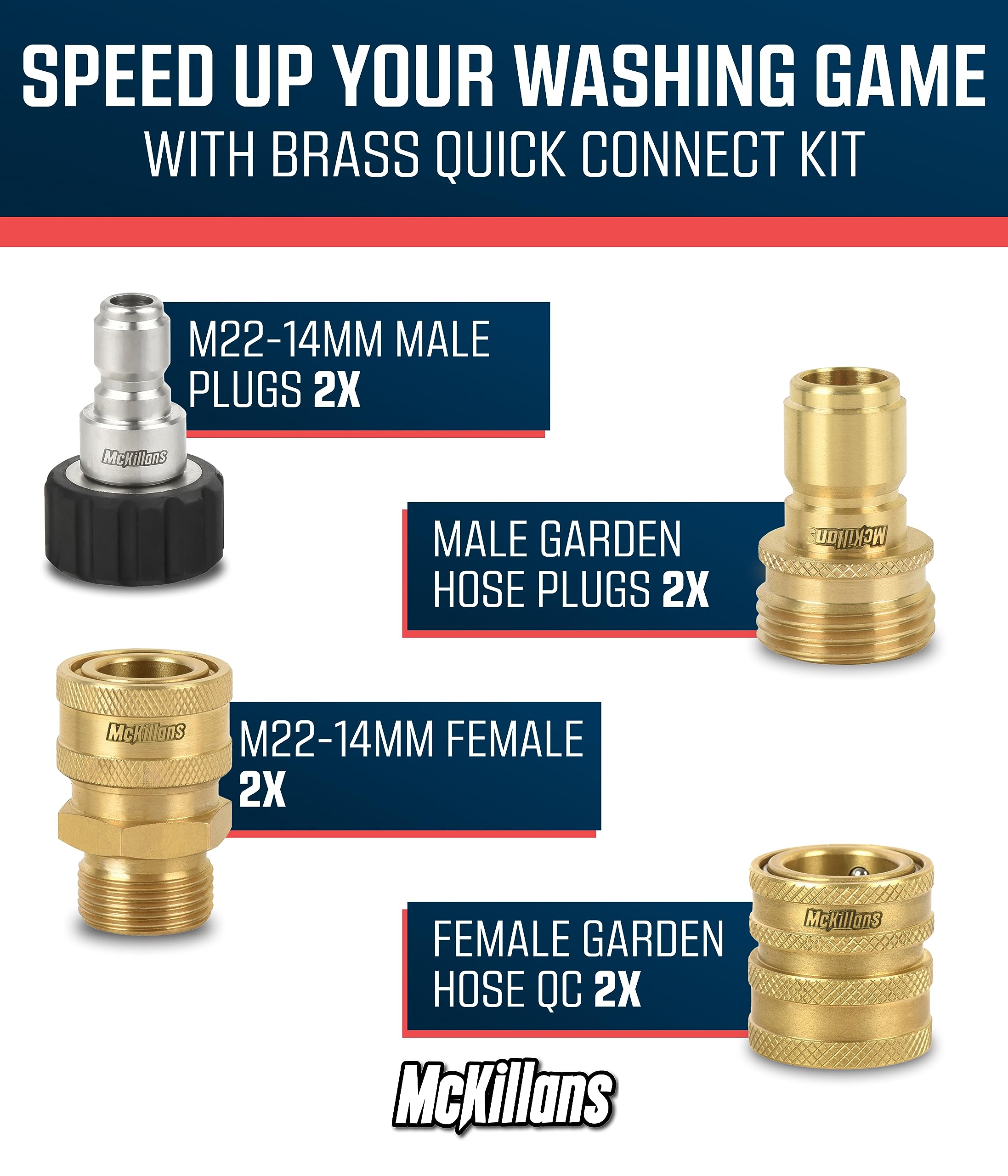 McKillans primer plano de rosca M22-14mm para compatibilidad clara