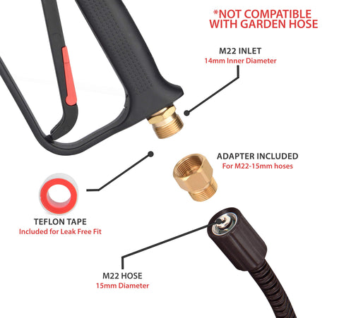 McKillans pistola en acción limpiando concreto mostrando alcance efectivo