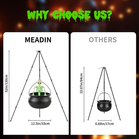 MEADIN máquina de niebla con luces verdes creando atmósfera