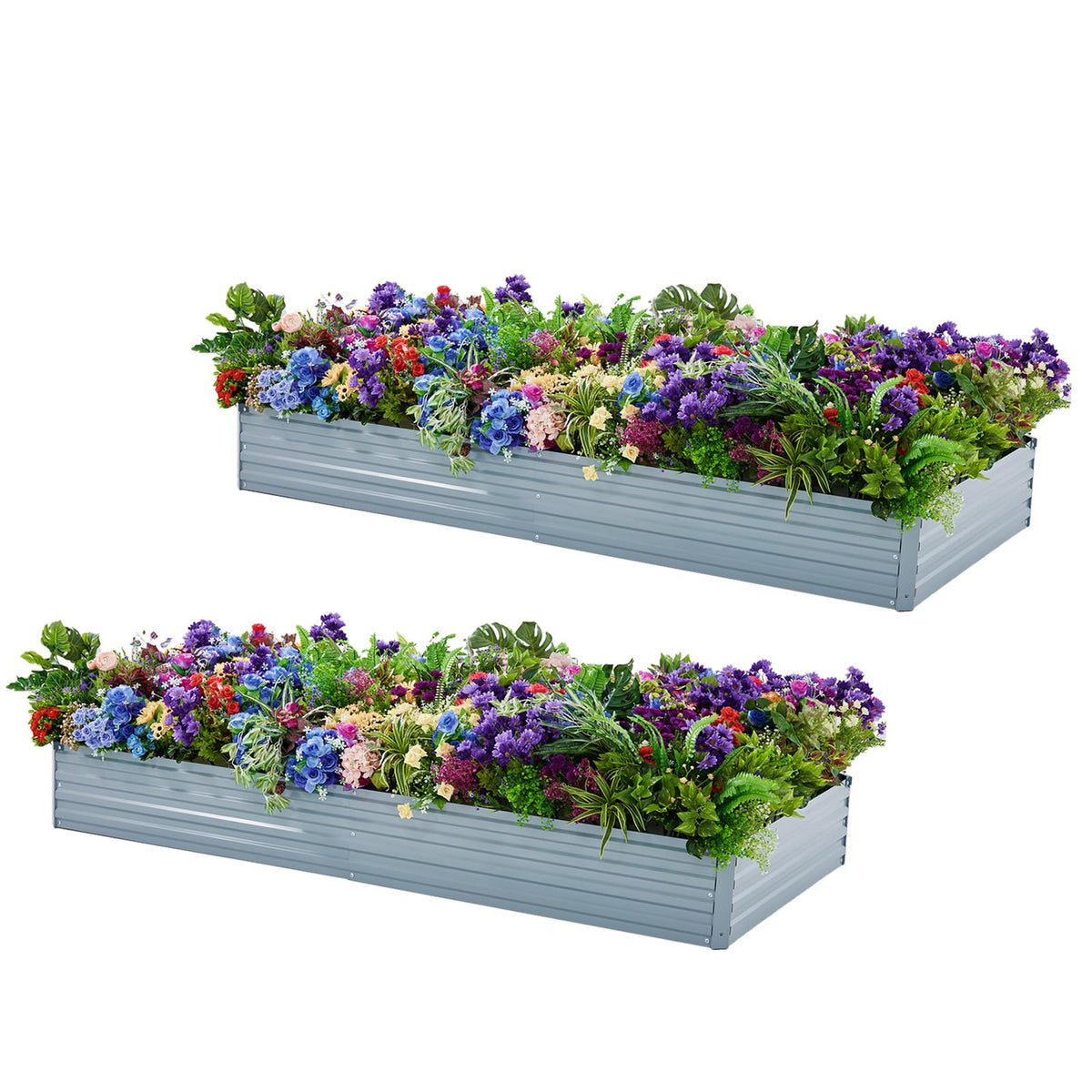 Meberam frontal pack de dos jardineras mostrando tamaño y organización eficaz