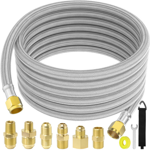 MEFUN manguera 24 ft vista frontal, extensión segura para barbacoas