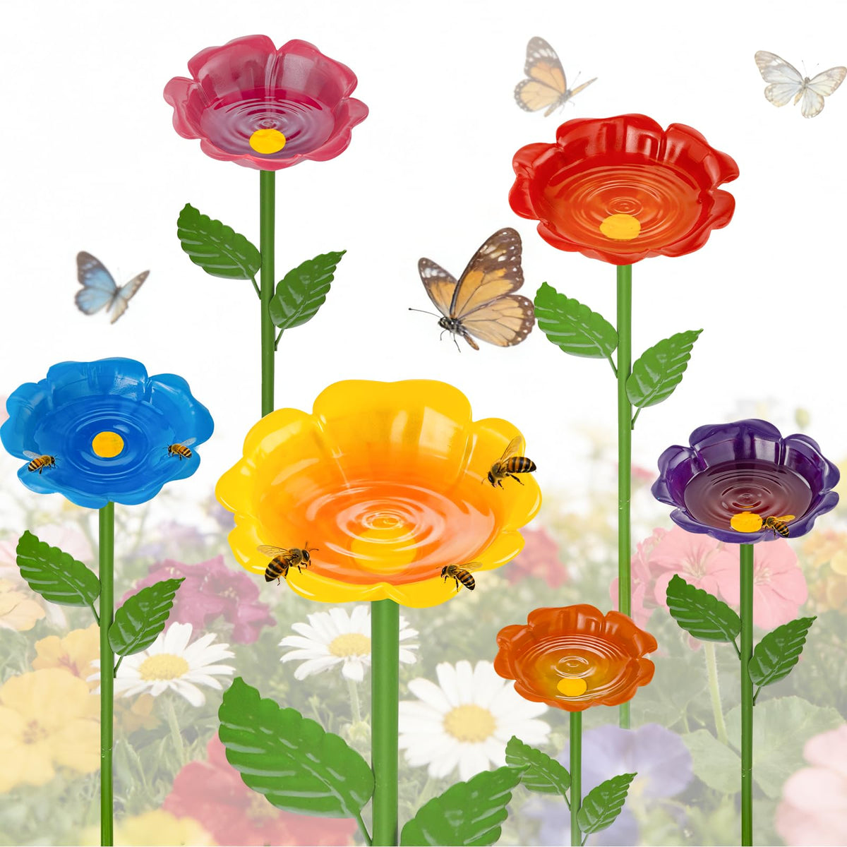 Mellbree pack frontal de seis flores llamativas que atraen polinizadores