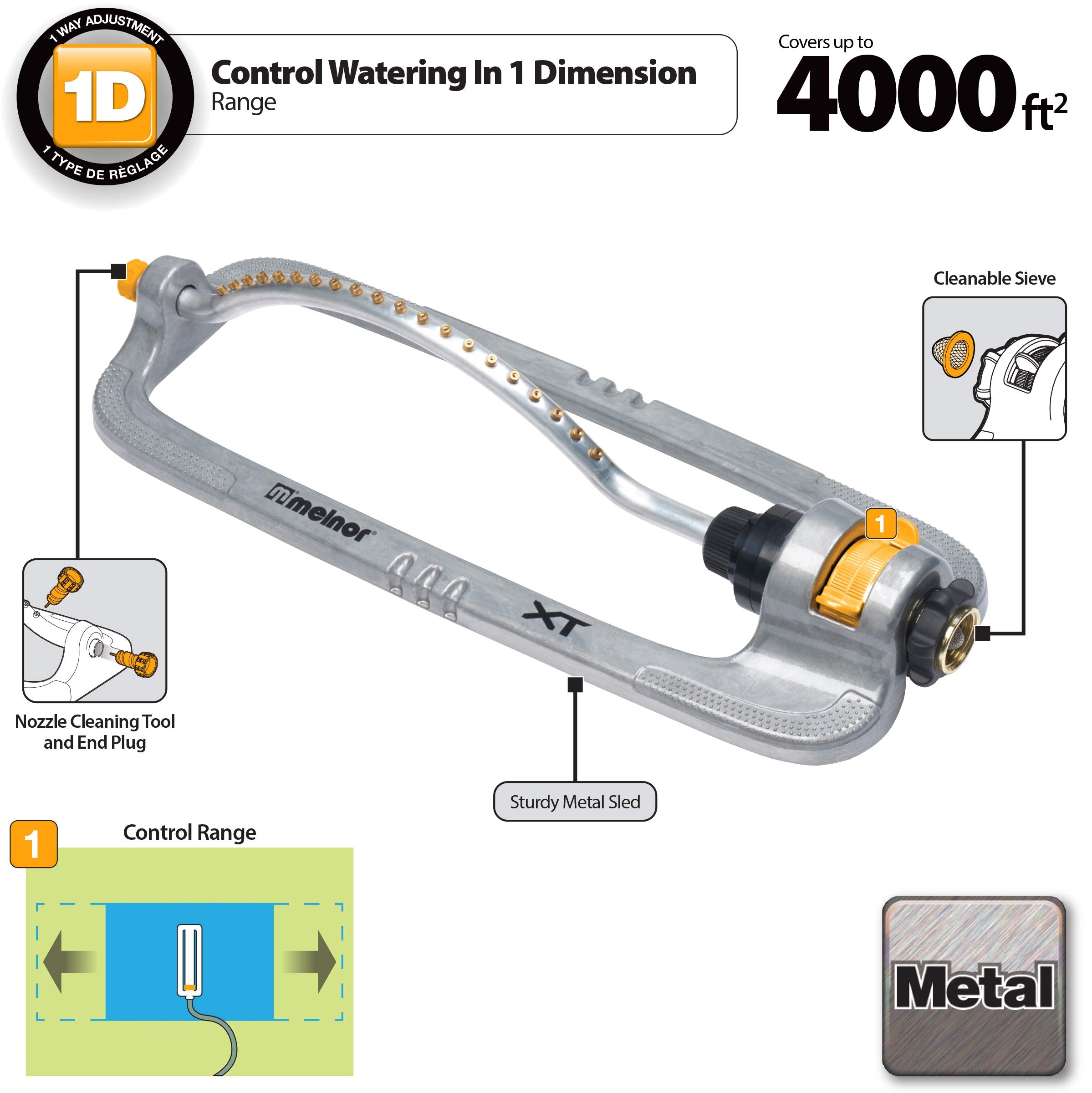 Melnor Turbo-Drive motor detalle que asegura funcionamiento suave y fiable