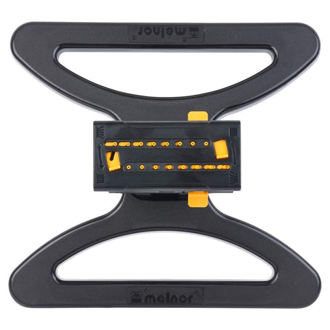 Melnor base con adaptador QuickConnect facilitando conexión rápido y seguro
