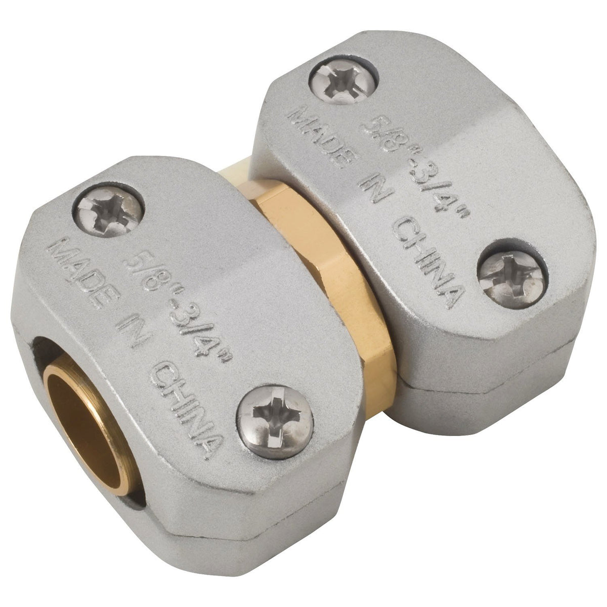 Melnor conector metálico frontal, unión robusta para mangueras 5/8 y 3/4