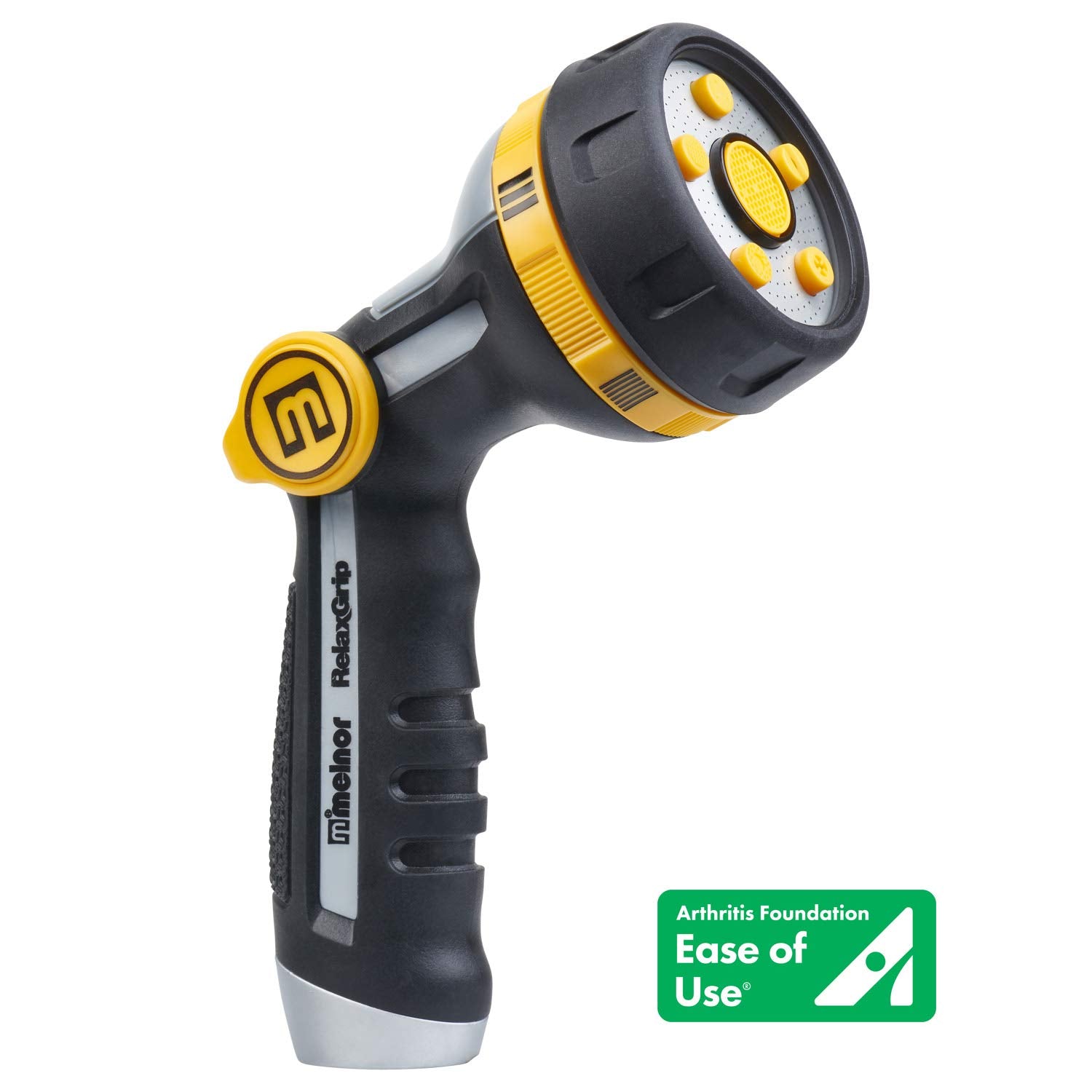 Melnor primer plano de la textura RelaxGrip que mejora el agarre y reduce la fatiga